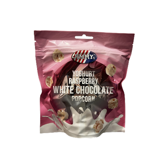 Jogurtti Vadelma valkosuklaa popcorn
