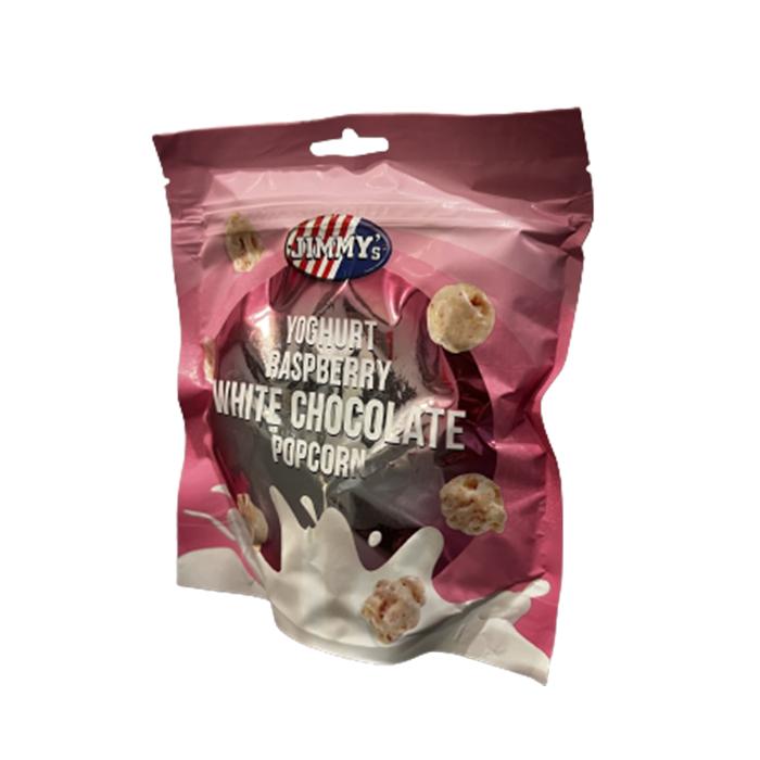 Jogurtti Vadelma valkosuklaa popcorn